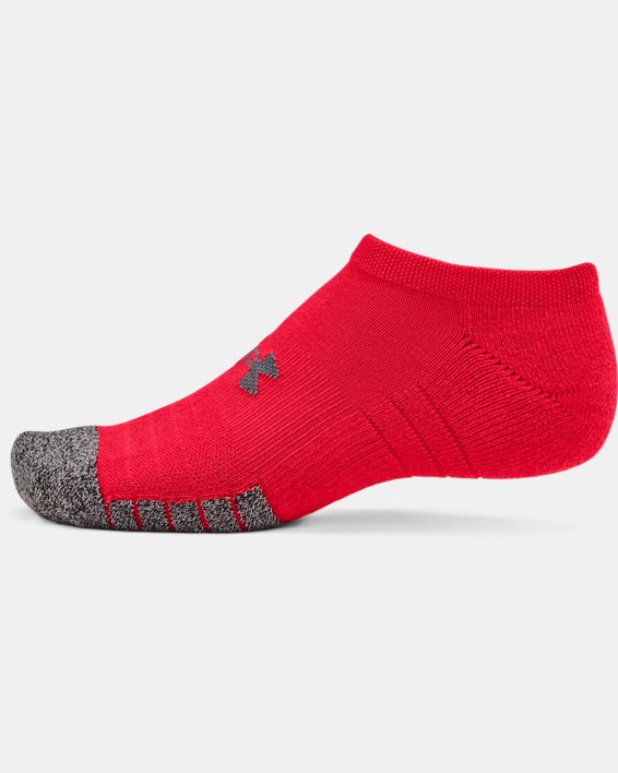 Adult HeatGear® No Show Socks 3-Pack, Red, pdpMainDesktop image number 3